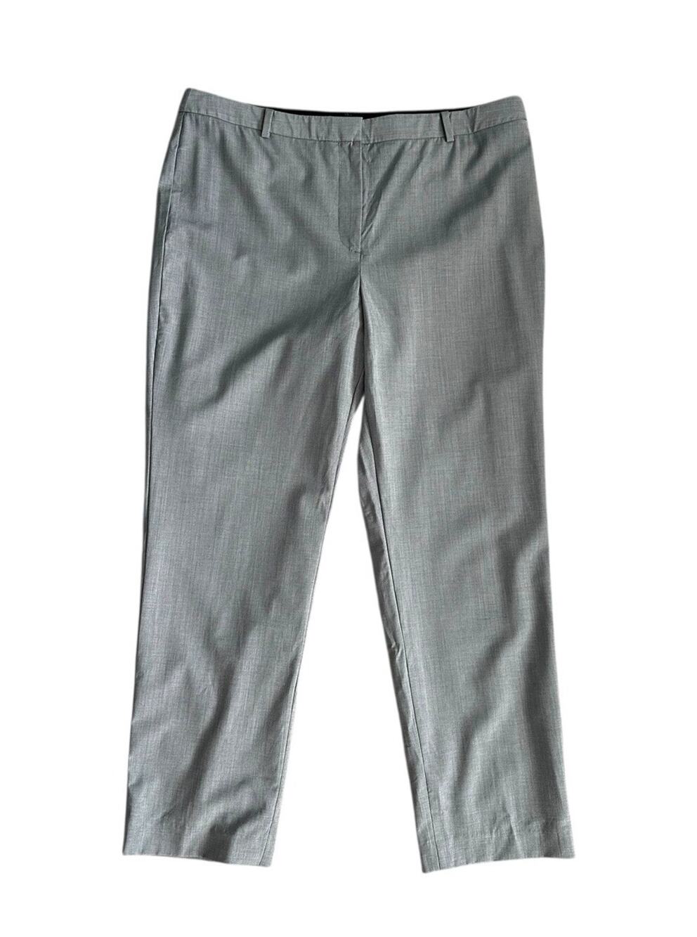 Talbots Petites Women's Stretch Light Gray Lined Trousers Dress Pants Size 14P